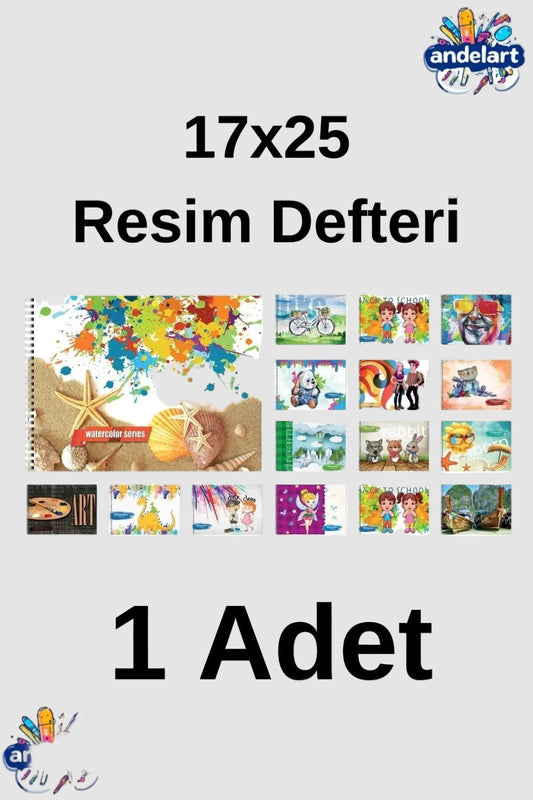 Resim Defteri Spiralli Karton Kapak 15 Yaprak 17x25 cm