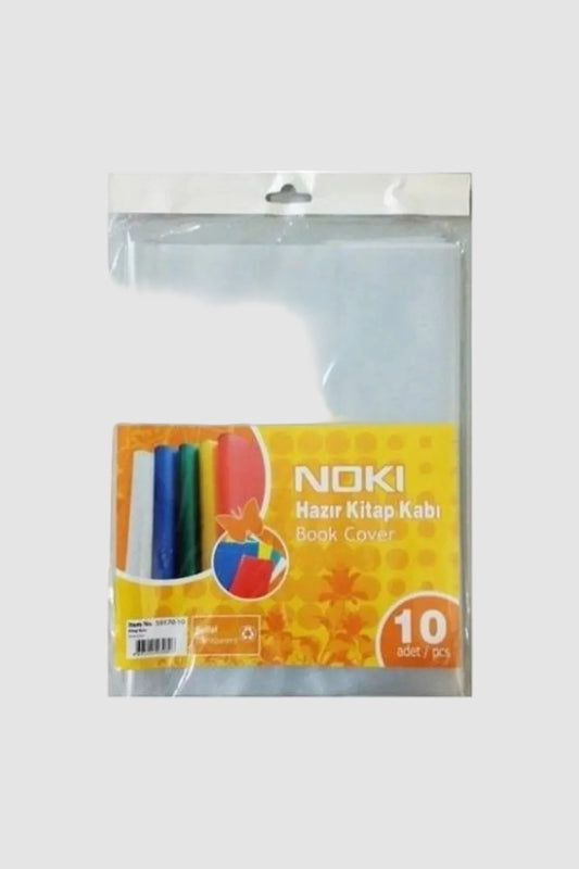 Noki Hazır Yapışkanlı Kitap Kabı 10 Adet - Şeffaf ve Pratik Koruma
