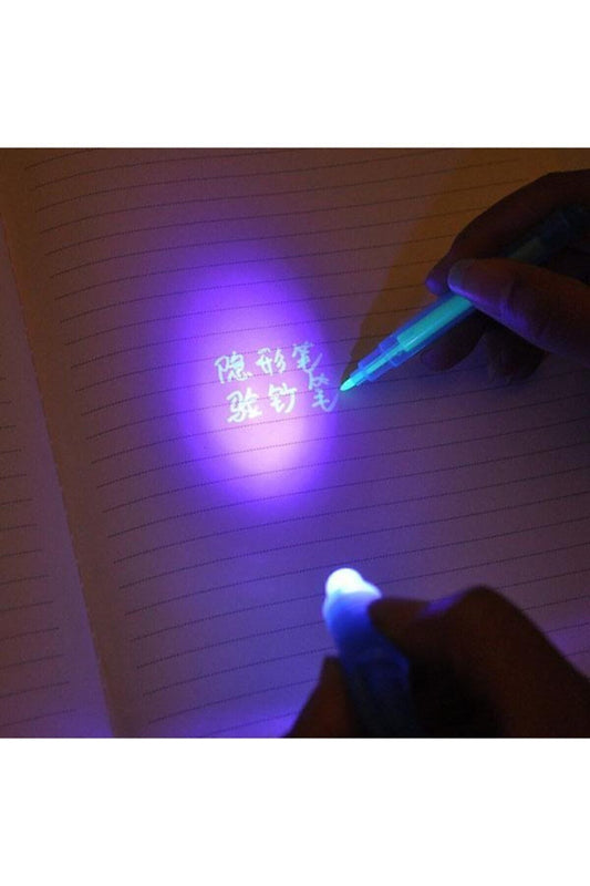 UV Işıklı Görünmez Mürekkep Casus Kalem - Gizli Mesaj Kalemi