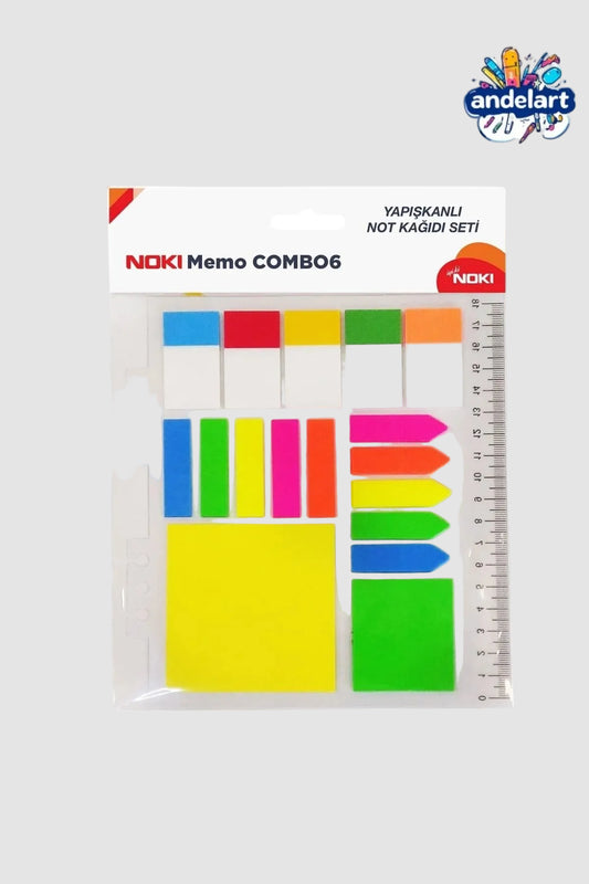 Noki Yapışkanlı Not Kağıdı Memo Combo 6