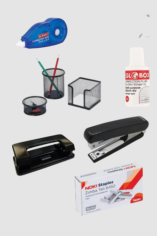 3'lü Kalemlik Seti - Daksil Zımba ve Delgeç Masa Üstü Set